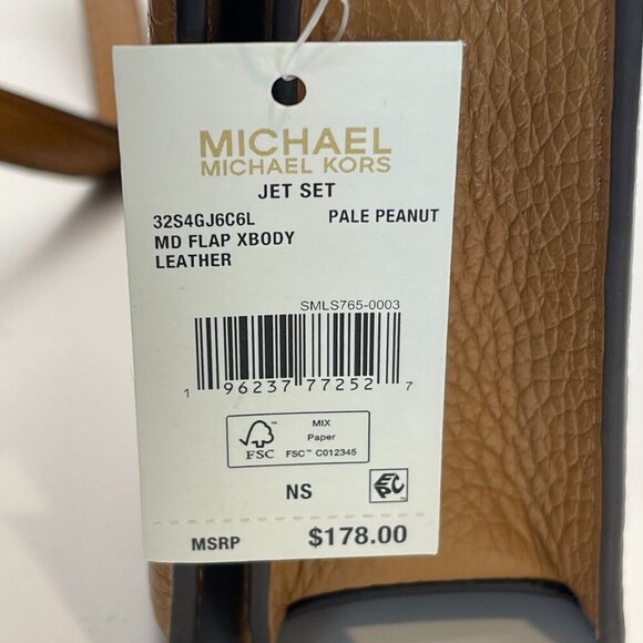 Michael Kors Jet Set Medium Pebbled Leather Front-Flap Crossbody Bag - NWT - Picture 8 of 8